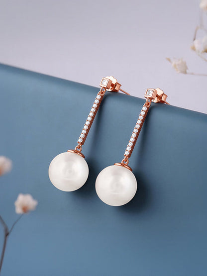Rose Gold Pearl Muse Earrings