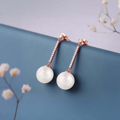 Rose Gold Pearl Muse Earrings