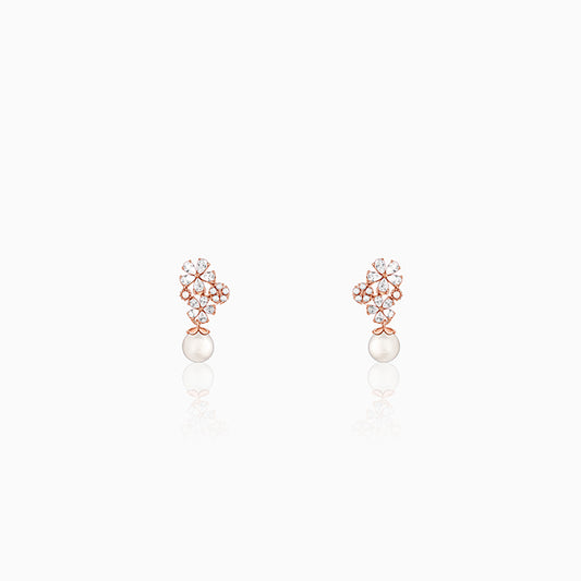 Rose Gold Cluster of Flower Earrings