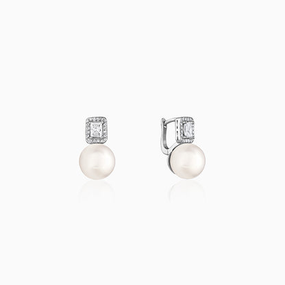 Silver Pearly Glam Earrings