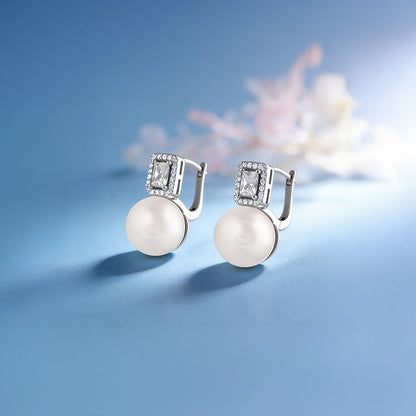 Silver Pearly Glam Earrings