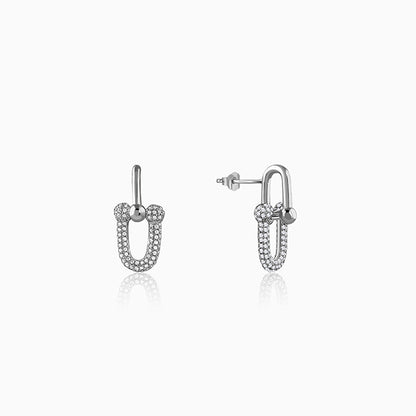 Silver Graduated Link Earrings