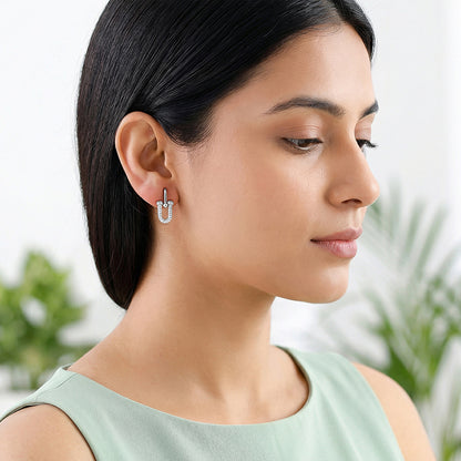 Silver Graduated Link Earrings