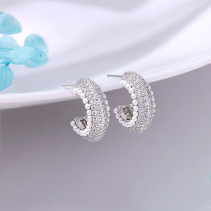 Silver Tribal J Hoop Earrings