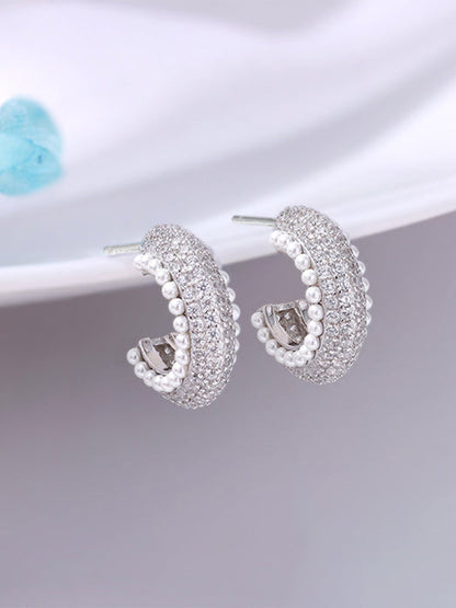 Silver Tribal J Hoop Earrings