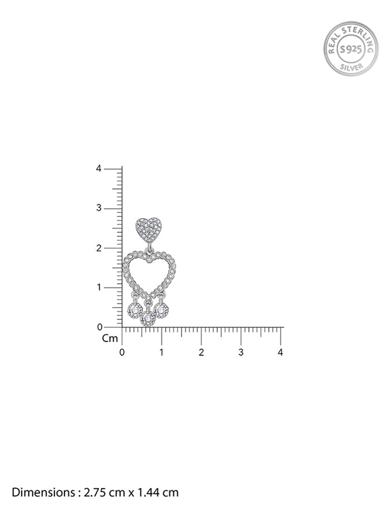 Silver Heart Dangler Earrings