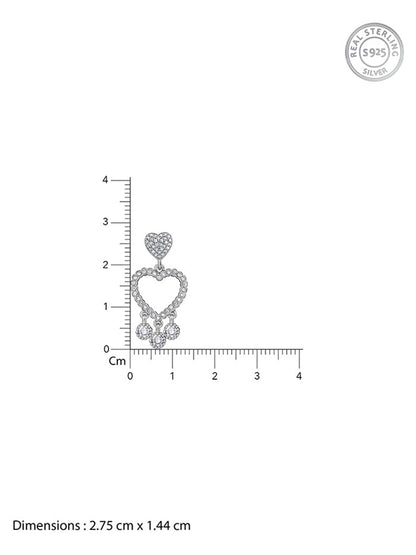 Silver Heart Dangler Earrings