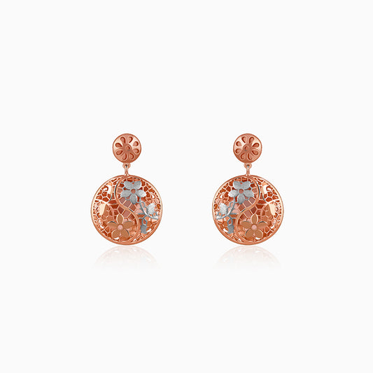 Dual Tone Mirabel Silver Earrings