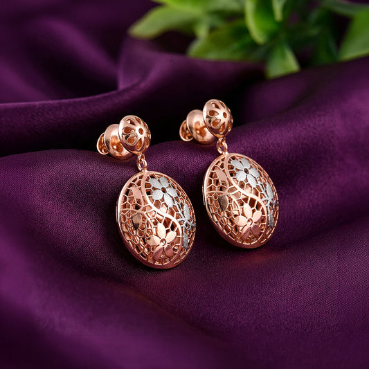 Dual Tone Mirabel Silver Earrings