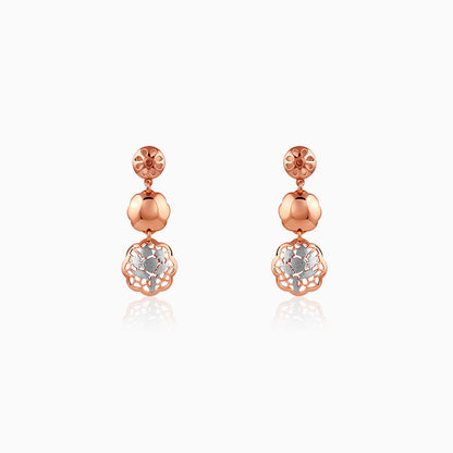 Dual Tone Filigree Orb Silver Earrings