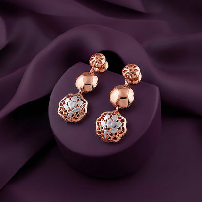 Dual Tone Filigree Orb Silver Earrings