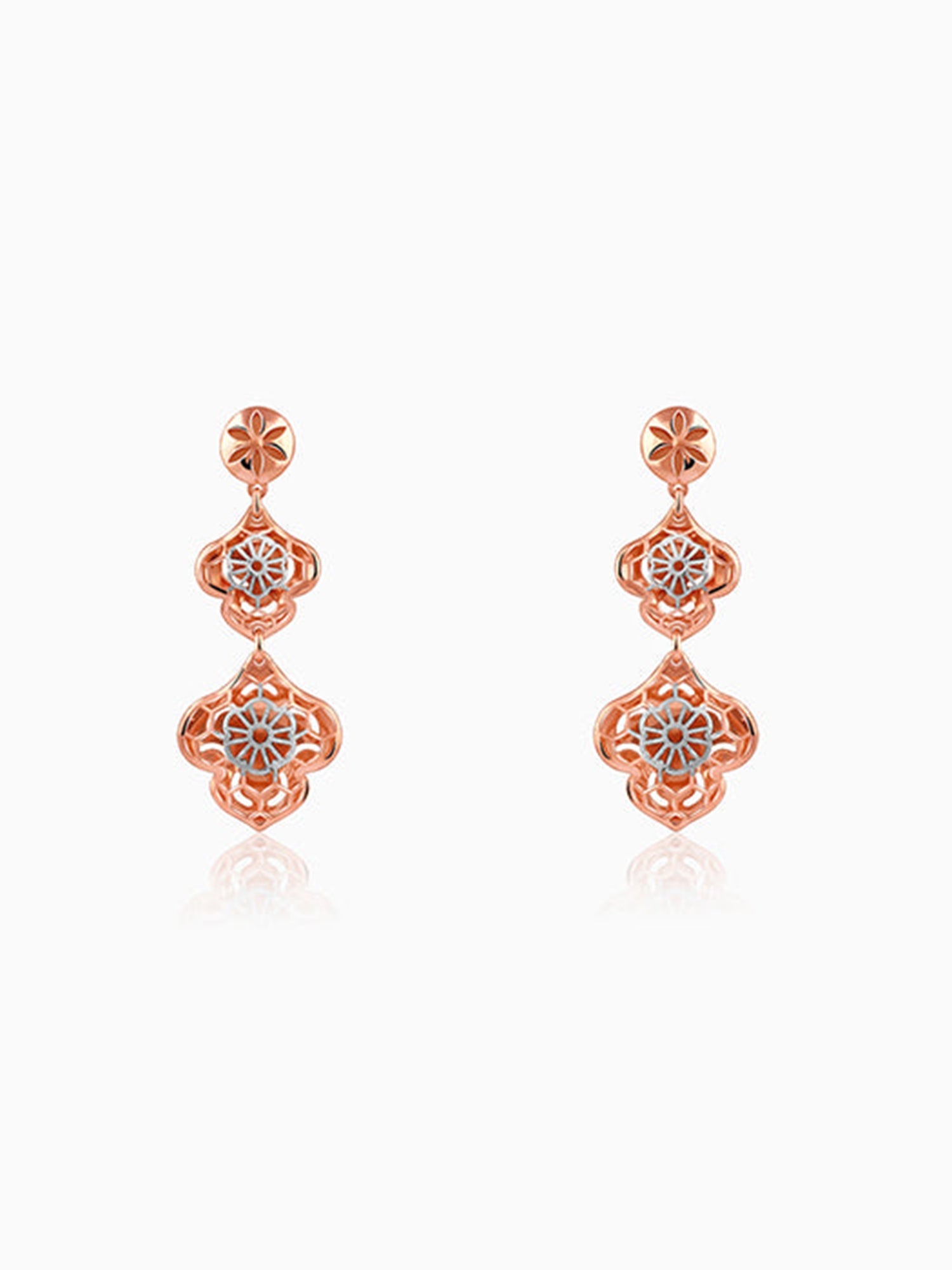 Dual Tone Sweet Aura Silver Earrings