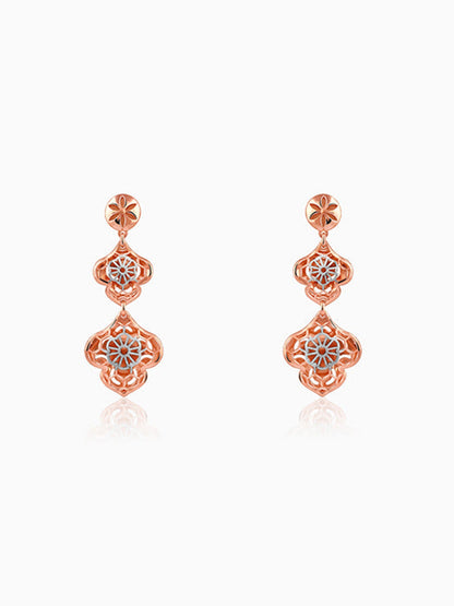 Dual Tone Sweet Aura Silver Earrings