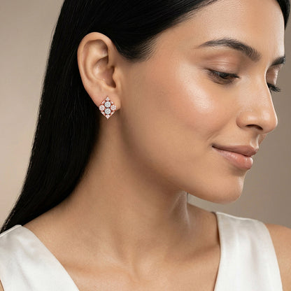Dual Tone Celeste Grove Silver Earrings