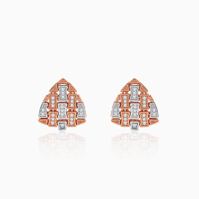 Dual Tone Eterna Arc Silver Earrings