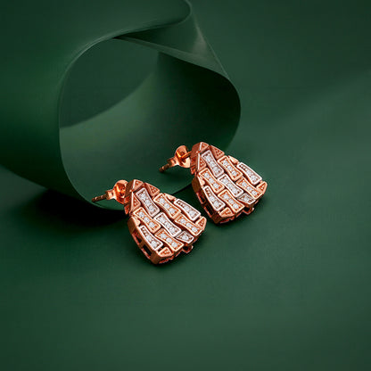 Dual Tone Eterna Arc Silver Earrings