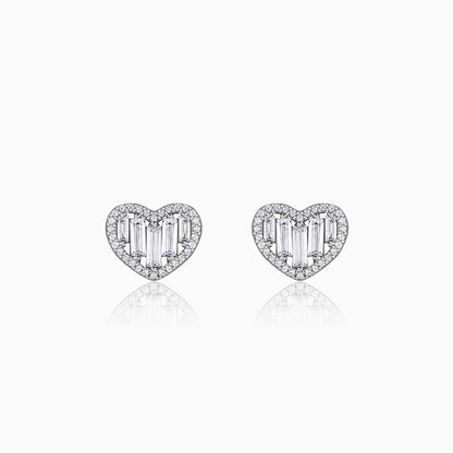 Silver Cute Heart Studs