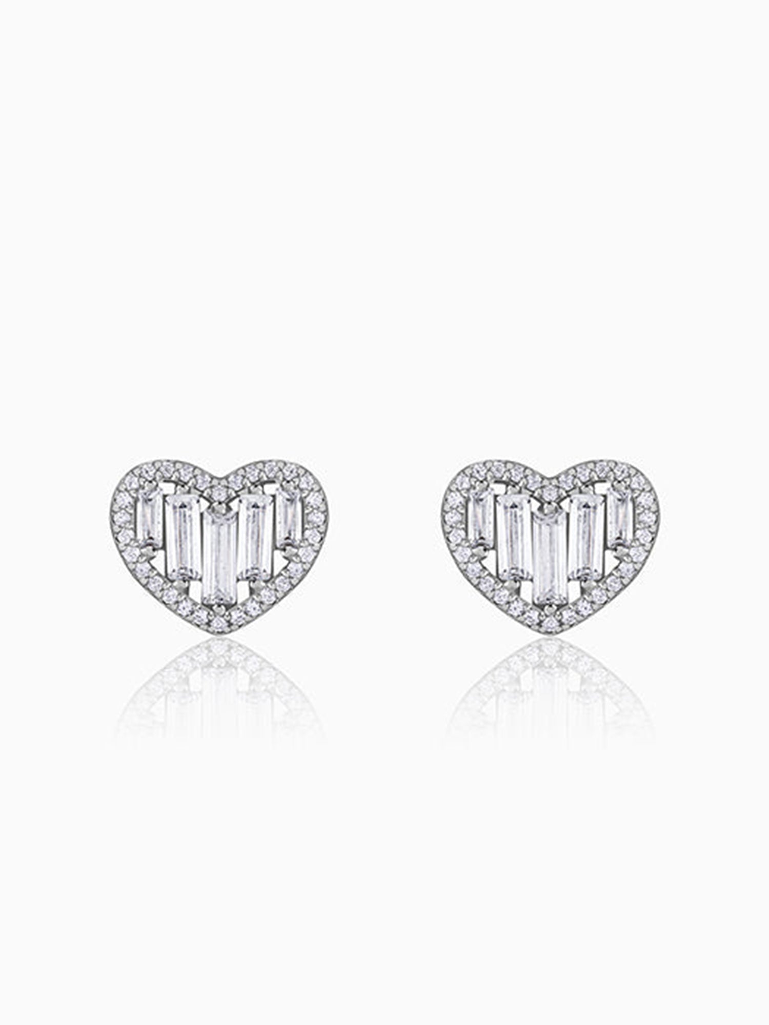 Silver Cute Heart Studs