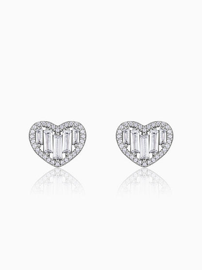 Silver Cute Heart Studs
