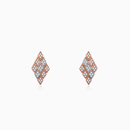 Dual Tone Celeste Facet Silver Earrings