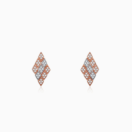 Dual Tone Celeste Facet Silver Earrings