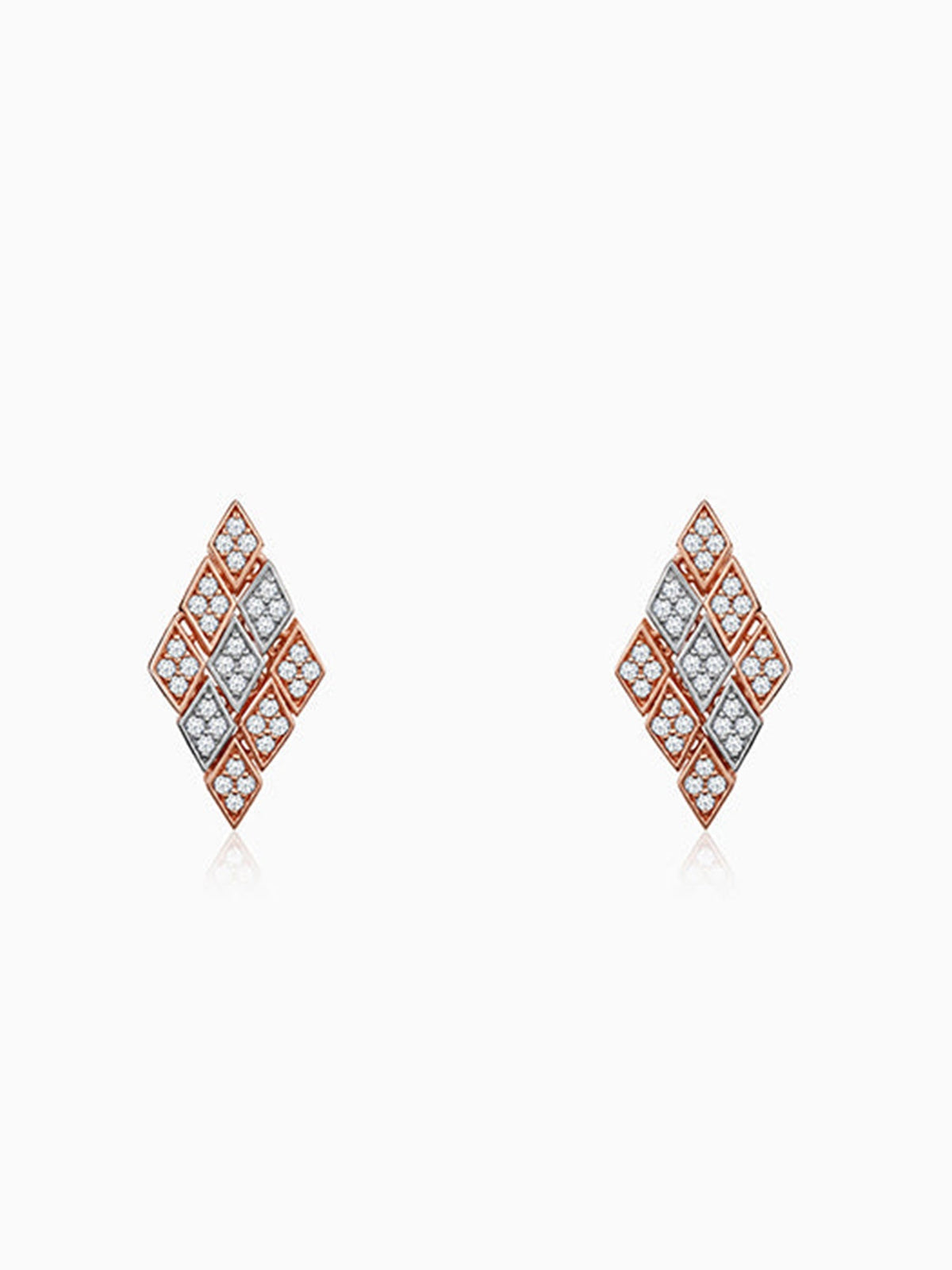 Dual Tone Celeste Facet Silver Earrings