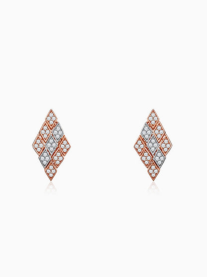Dual Tone Celeste Facet Silver Earrings