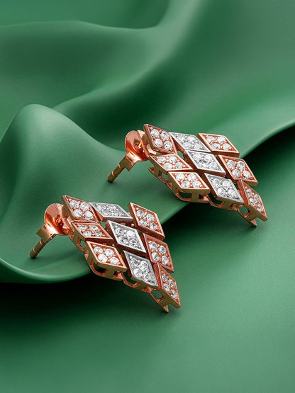 Dual Tone Celeste Facet Silver Earrings