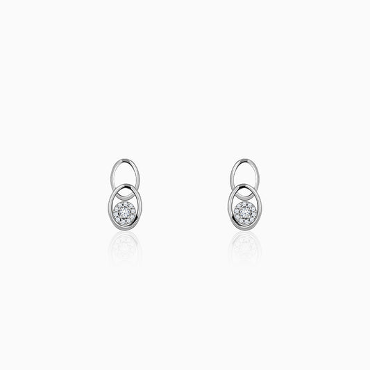 Silver Charming Oval Earrings