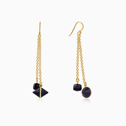 Golden Midnight Drop Dangler Earrings