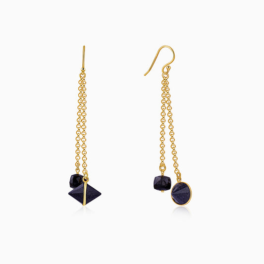 Golden Midnight Drop Dangler Earrings