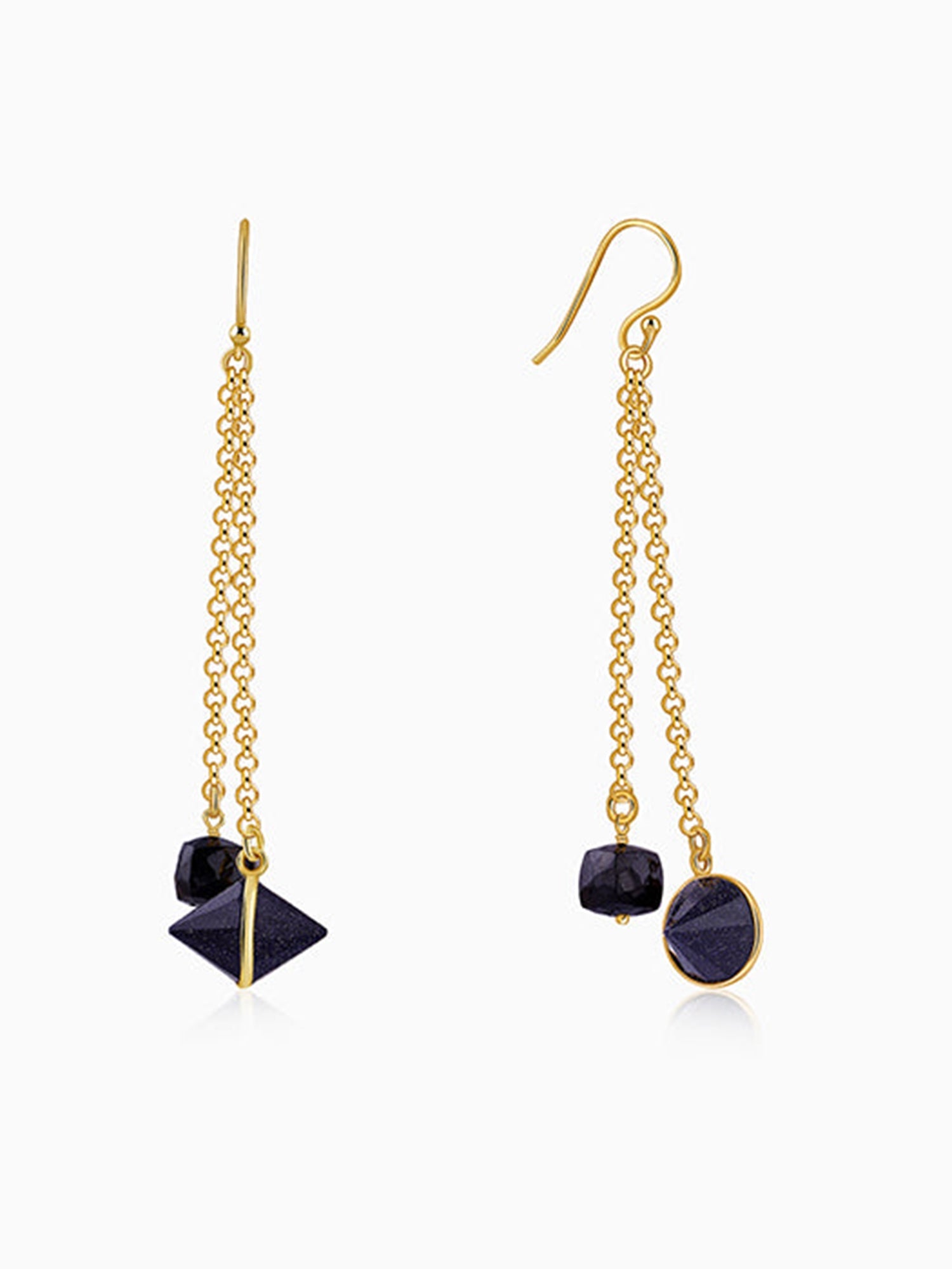 Golden Midnight Drop Dangler Earrings