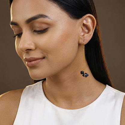 Golden Midnight Drop Dangler Earrings