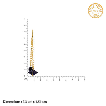 Golden Midnight Drop Dangler Earrings