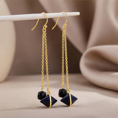 Golden Midnight Drop Dangler Earrings