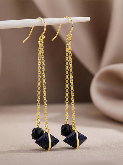 Golden Midnight Drop Dangler Earrings