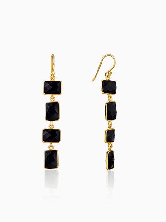 Golden Naga Noir Dangler Earrings