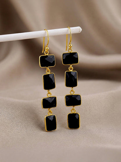 Golden Naga Noir Dangler Earrings