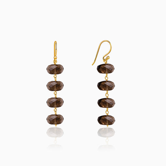 Golden Smoky Cascade Dangler Earrings