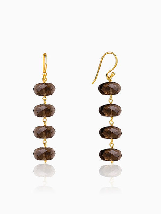 Golden Smoky Cascade Dangler Earrings