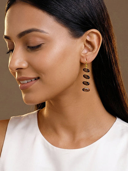 Golden Smoky Cascade Dangler Earrings