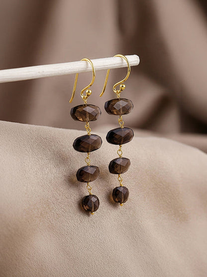 Golden Smoky Cascade Dangler Earrings