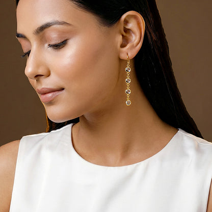 Golden Halo Drift Dangler Earrings