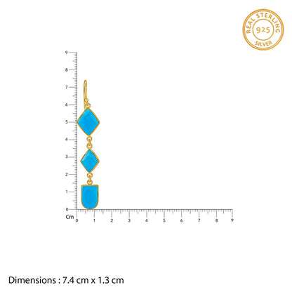 Golden Turquoise Drift Dangler Earrings