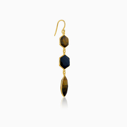 Golden Onyx Flame Dangler Earrings