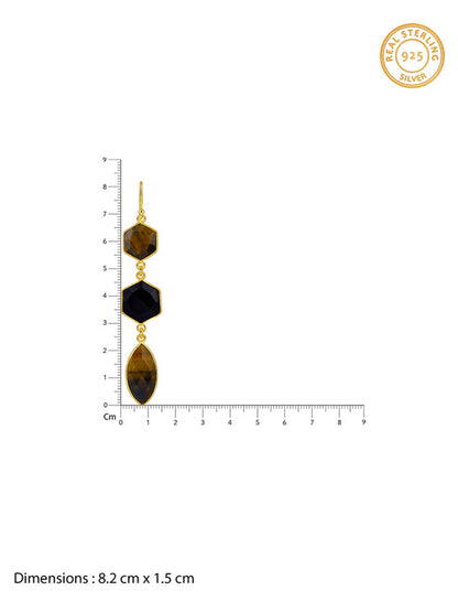 Golden Onyx Flame Dangler Earrings