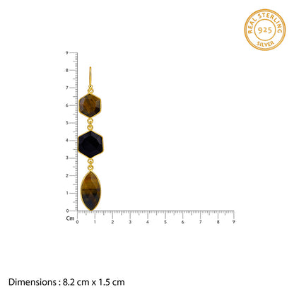 Golden Onyx Flame Dangler Earrings