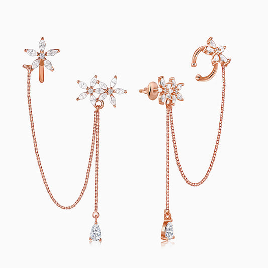 Rose Gold Bloom Ear Cuff Threader