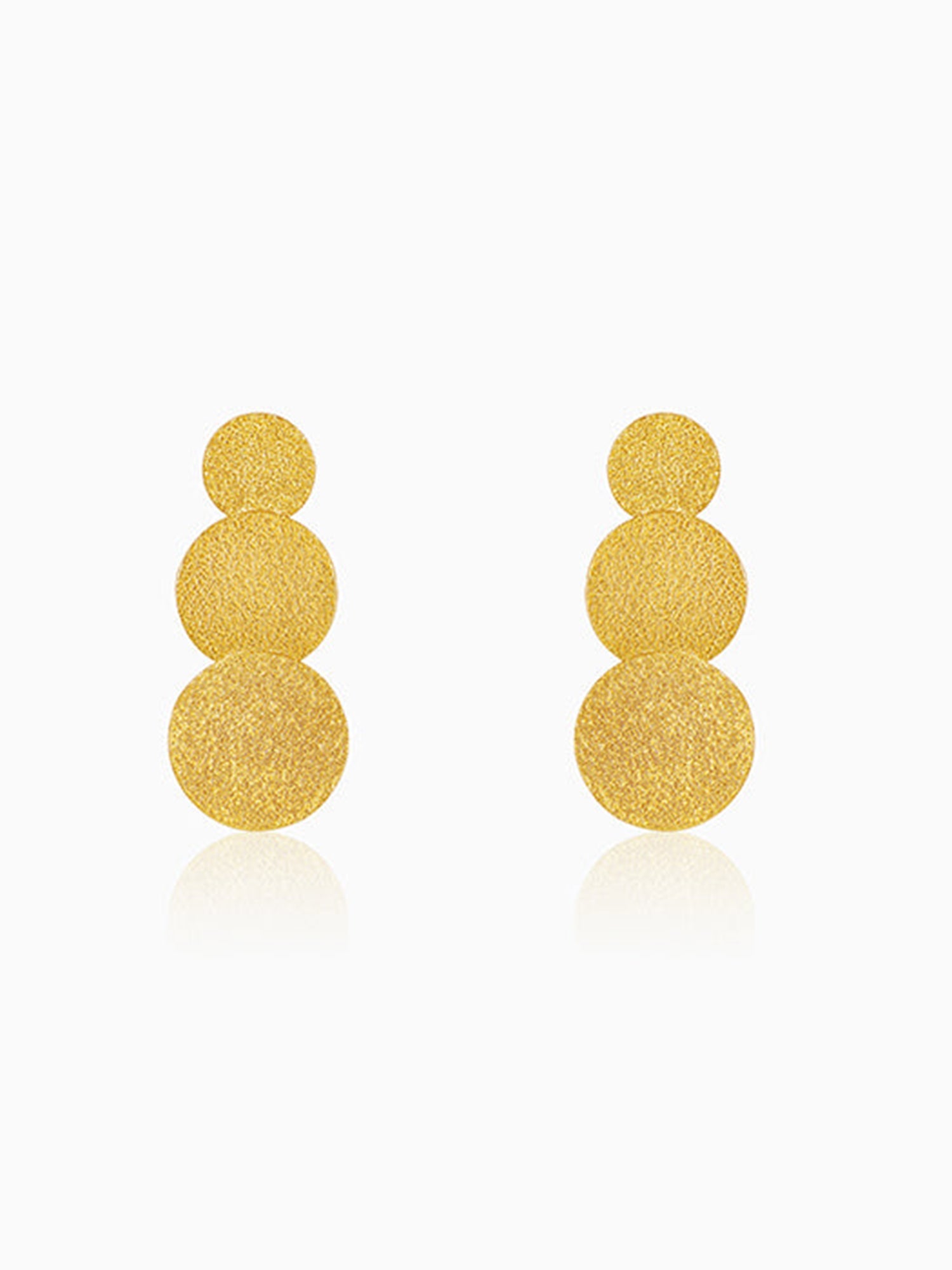 Golden Trinity Orbit Dangler Earrings