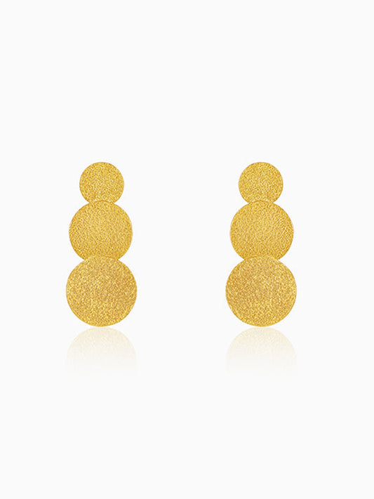 Golden Trinity Orbit Dangler Earrings